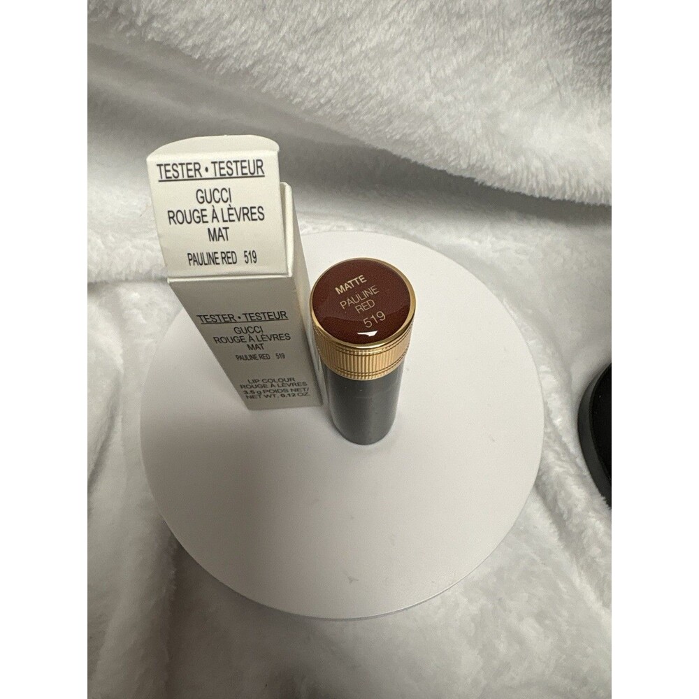 Gucci Rouge à Lèvres Mat Lipstick 519 Pauline Red 3.5g Tester w Box New